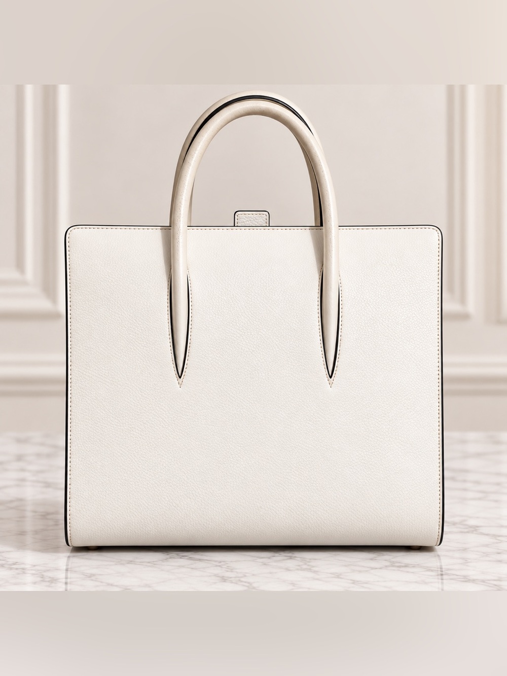 Christian Louboutin Paloma Medium Leather Tote – Ivory/White with Red Interior! - Picture 6 of 17